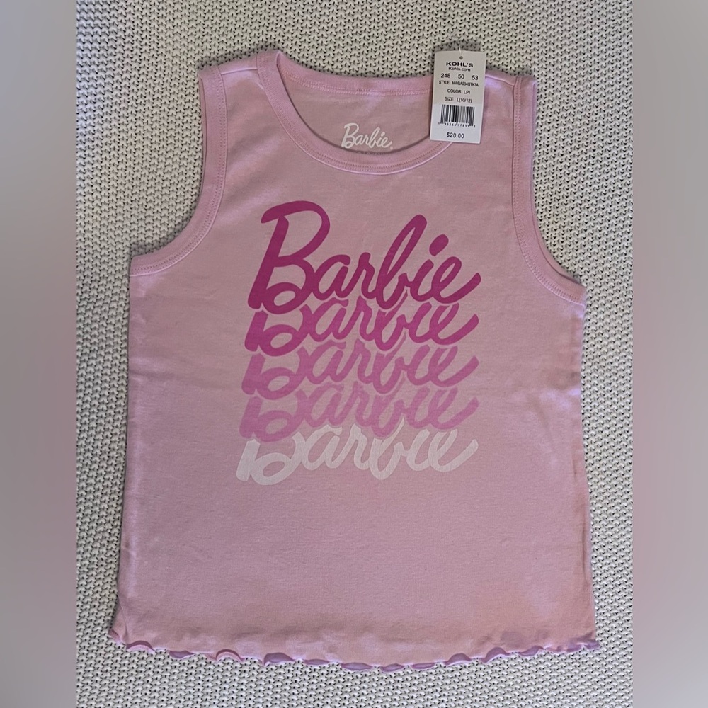 NWT - Barbie Girls Tank Top (Pink) - Size L 10/12